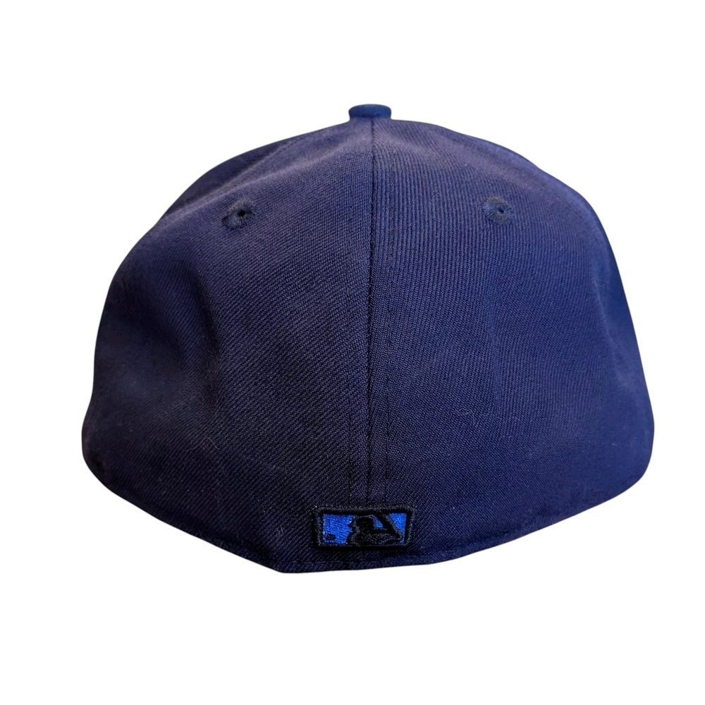 New Era 59FIFTY New York Yankees Fitted Hat Navy Blue 7 3/8 MLB Authentic - Picture 2 of 5